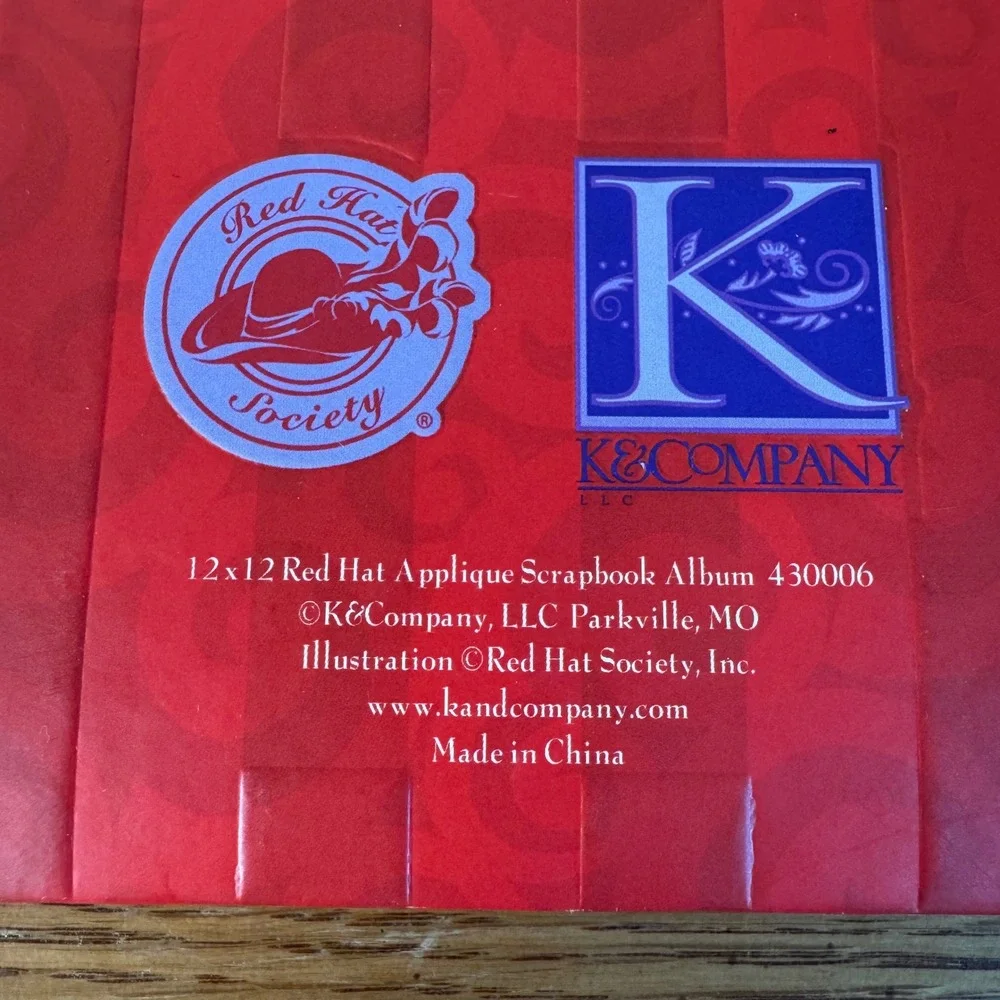 K&Company Red Hat Society Applique Scrapbook Album 12x12 Red Purple